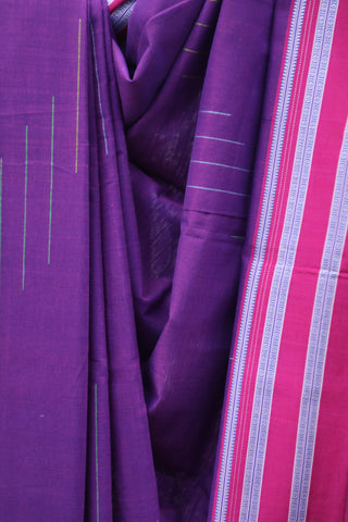 Purple Cotton Ilkal Saree with Gayateri Bordar -SRPCIS417