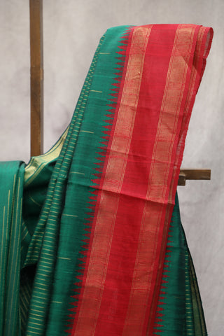 Green Raw Silk Saree - SRGRSS29EX