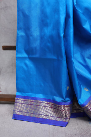 Blue Silk Paithani Saree - SRBSPS309