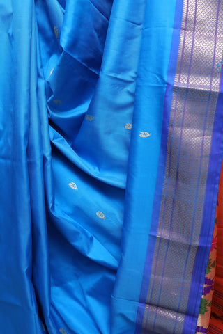 Blue Silk Paithani Saree - SRBSPS309