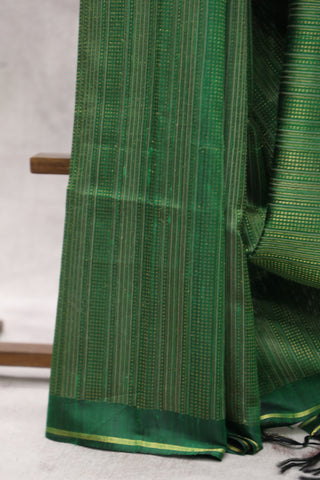 Green Raw Silk Saree - SRGRSS603