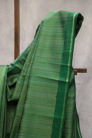 Green Raw Silk Saree - SRGRSS603