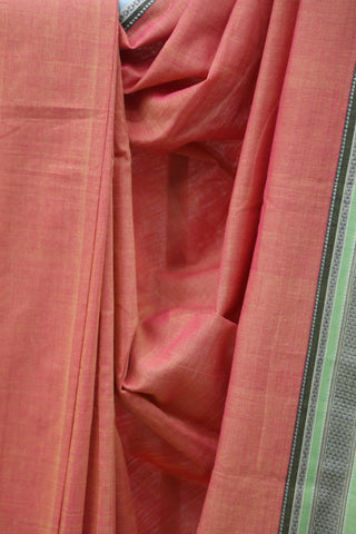 Peach Cotton Ilkal Saree with Chikki Bordar -SRPCIS414