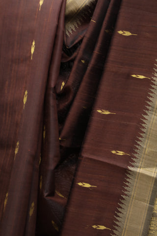 Brown Raw Silk Saree - SRBRSS338