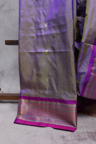 Two Tone Purple Silk Paithani Saree - SRTTPSPS293