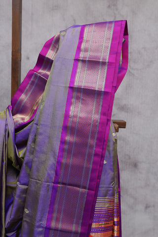 Two Tone Purple Silk Paithani Saree - SRTTPSPS293