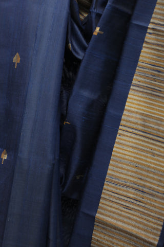 Dark Blue Raw Silk Saree - SRDBRSS531