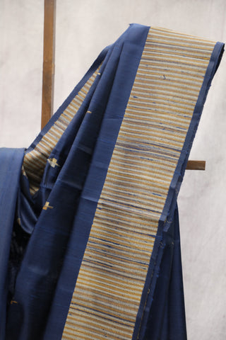 Dark Blue Raw Silk Saree - SRDBRSS531