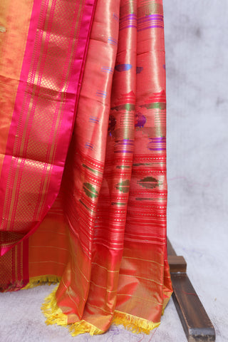 Orange Silk Paithani Saree - SROSPS292