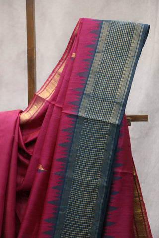 Pink With Contrast Pallu Raw Silk Saree - SRPRSS05EX