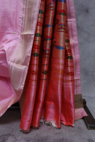 Baby Pink Silk Paithani Saree - SRBPSPS290