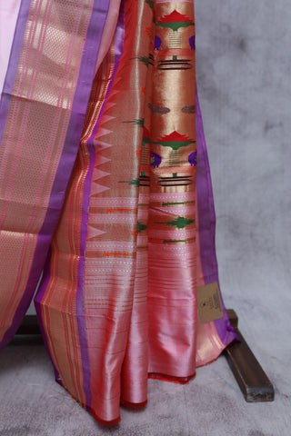 Baby Pink Silk Paithani Saree - SRBPSPS289