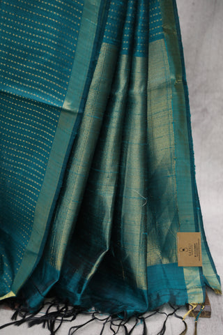 Green Raw Silk Saree - SRGRSS26EX