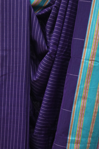 Violet Cotton Ilkal Saree with Gayatri Border - SRVCIS446