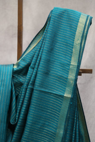 Green Raw Silk Saree - SRGRSS26EX