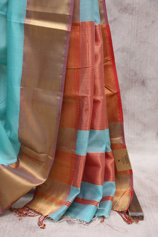 Aqua Silk Maheshwari Saree -SRASMS191