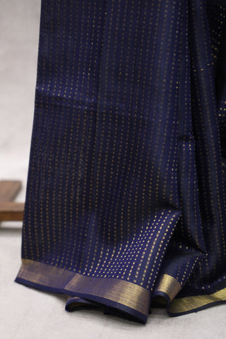 Navy Blue Raw Silk Saree - SRNBRSS25EX