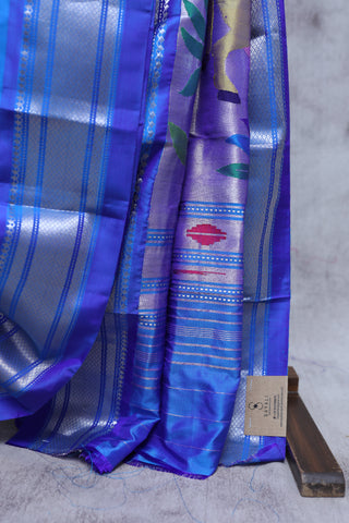 Royal Blue Silk Paithani Saree - SRRBSPS308