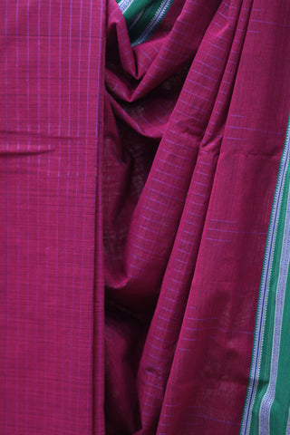 Magenta Cotton Ilkal Saree with Gayatri Bordar -SRPCIS444