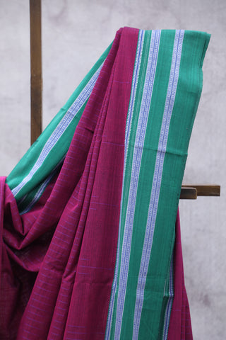 Magenta Cotton Ilkal Saree with Gayatri Bordar -SRPCIS444