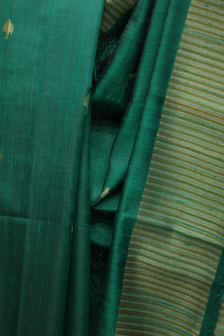 Green Raw Silk Saree - SRGRSS595