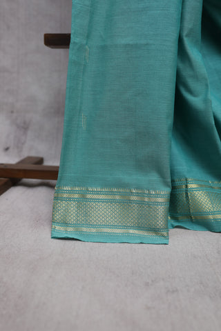 Pastel Teal Cotton Paithani Saree-SRPTCPS295