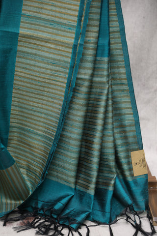 Green Raw Silk Saree - SRGRSS536