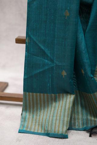 Green Raw Silk Saree - SRGRSS536