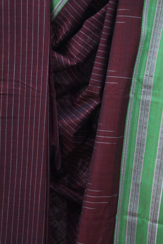 Brown Cotton Ilkal Saree with Gayateri Bordar -SRBCIS441