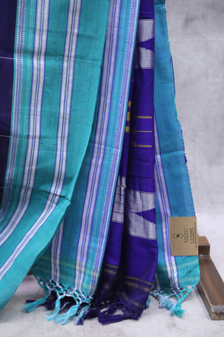 Violet Cotton Ilkal Saree with Gayateri Bordar -SRVCIS434