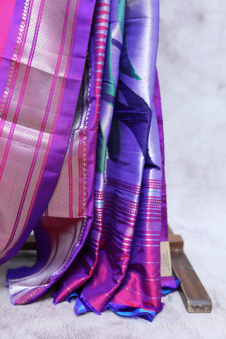 Magenta Silk Paithani Saree - SRMSPS305