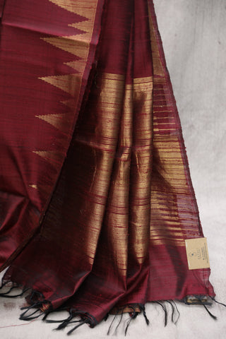 Maroon Raw Silk Saree - SRMRSS32EX