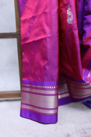 Magenta Silk Paithani Saree - SRMSPS305