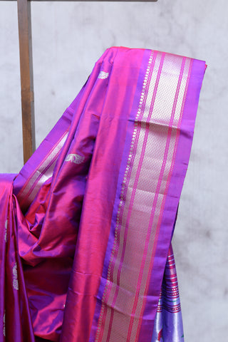 Magenta Silk Paithani Saree - SRMSPS305