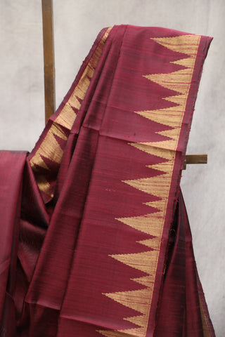 Maroon Raw Silk Saree - SRMRSS32EX