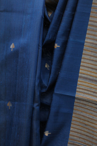 Peacock Blue Raw Silk Saree - SRPBRSS530