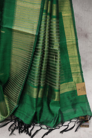 Green  Raw Silk Saree - SRGRSS13EX