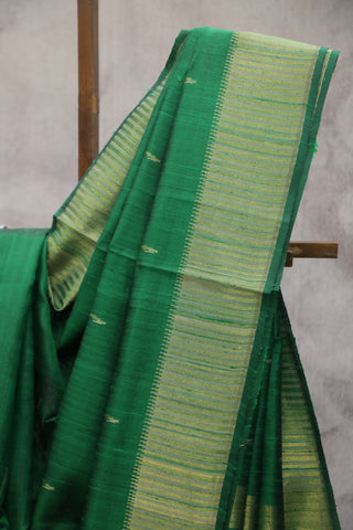 Green  Raw Silk Saree - SRGRSS13EX