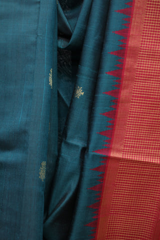 Dark Green Raw Silk Saree - SRDGRSS397EX