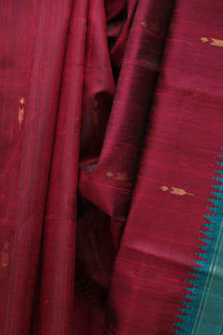 Maroon Raw Silk Saree - SRMRSS480