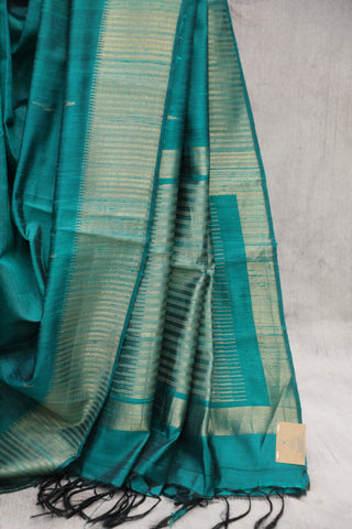 Turquoise Raw Silk Saree - SRTRSS400EX