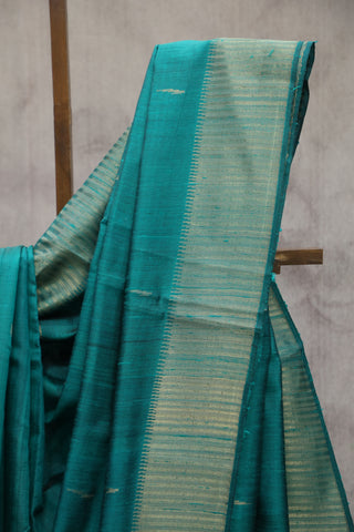 Turquoise Raw Silk Saree - SRTRSS400EX