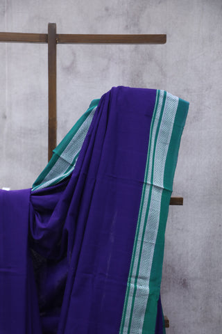 Purple Cotton Ilkal Saree with Chikki Border - SRPCIS456