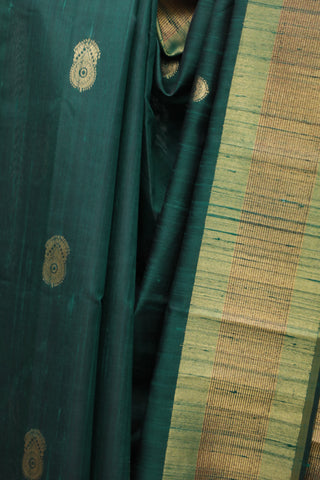 Green Raw Silk Saree - SRGRSS543