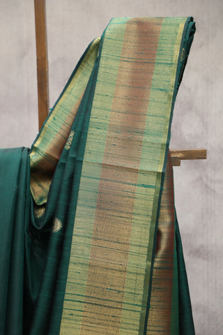 Green Raw Silk Saree - SRGRSS543