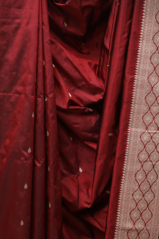 Maroon Banarasi Silk Saree-SRMBSS536