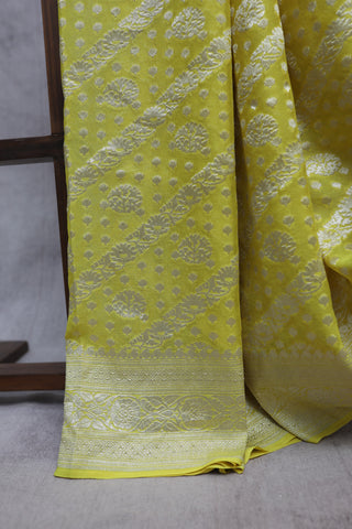 Yellow Georgette Banarasi Silk Saree - SRYGBSS343