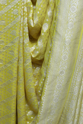 Yellow Georgette Banarasi Silk Saree - SRYGBSS343