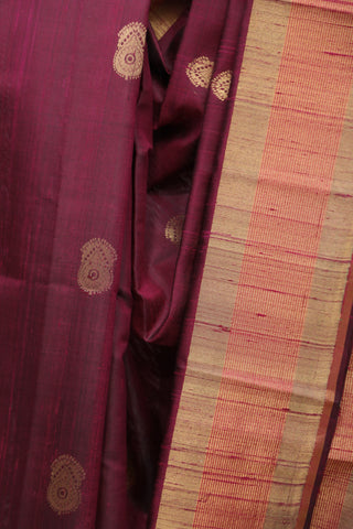 Wine Raw Silk Saree - SRWRSS545