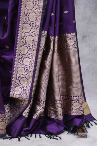 Purple Banarasi Silk Saree-SRPBSS539